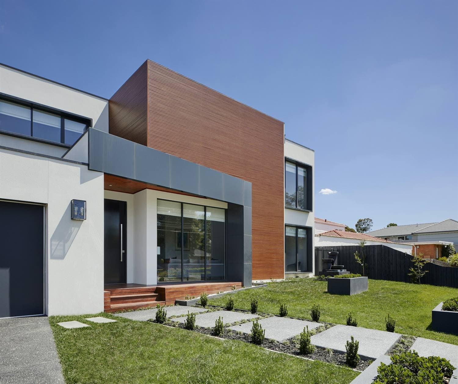 Daytime exterior of a modern home captured on a standard day shoot